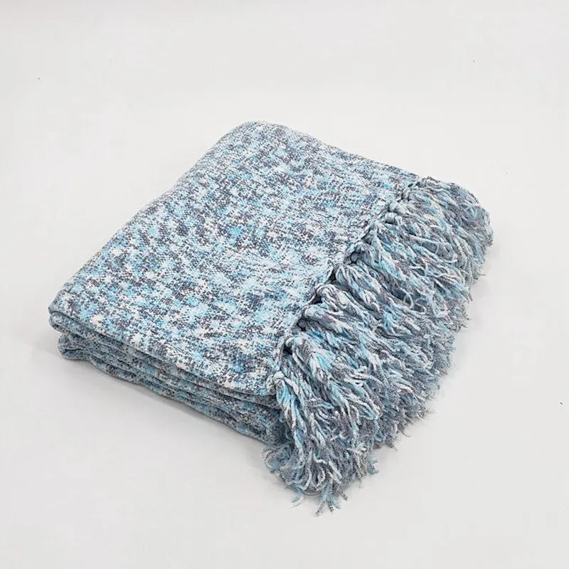 100% Polyester Luxury  Soft Woven Throw Blanket Plaid.